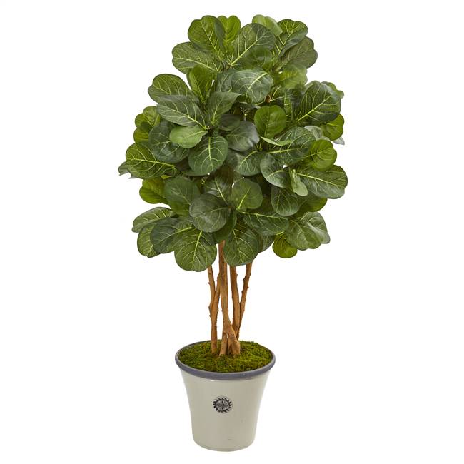 57” Fiddle Leaf Fig Artificial Tree in Decorative Planter