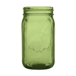 Jardin Mason Jar, 32 Ounce, 6.5" high, Vintage Green, Case of 24