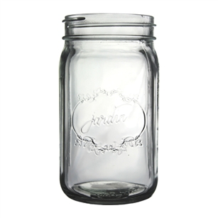 Jardin Mason Jar, 32 Ounce, 6.5" high, Case of 24