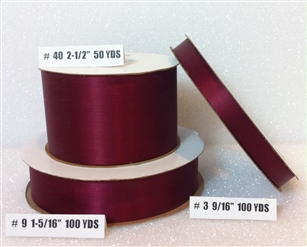 Ribbon #3 Satin Wine Berwick 100Yd Pk 1