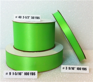 Ribbon #9 Satin Hot Lime Berwick 100Yd Pk 1