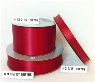 Ribbon #9 Satin Red Berwick 100Yd Pk 1