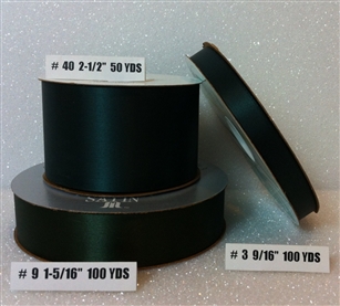 Ribbon #3 Satin Hunter Green 100Y Pk 1