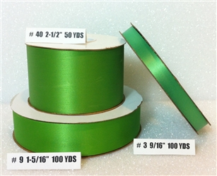 Ribbon #9 Satin Emerald 100 Yd Pk 1