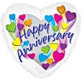 Happy Anniversary Shooting Hearts Foil Balloon