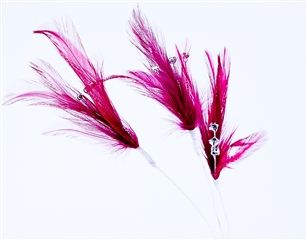 Flutterz Feather Pick with rhinestone - Burgundy (Pack of 3)