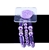 Geo bracelet, 3 rows of violet beads- Flower Bracelet, Wristlet