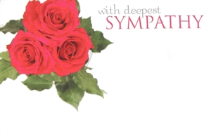 "With Deepest Sympathy" Roses Enclosure Cards (pack of 50)