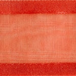 Ribbon #3 Delight Sheer Hot Coral W/Satin Edge 25Y