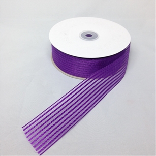 Ribbon #9 Sheer Stripe Chiffon Purple 2929 50 Yd