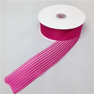 Ribbon #9 Sheer Stripe Chiffon Fuchsia 5757 50 Yd