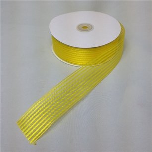 Ribbon #9 Sheer Stripe Chiffon Yellow 6363 50 Yd