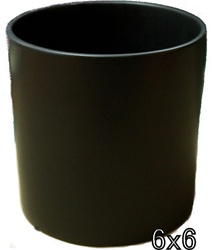 Ceramic Cylinder Vase 6x6 - Black