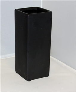 Ceramic Rectangle Vase 5"X 5"OPEN,10"HIGH - Black
