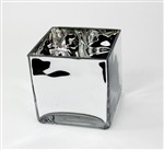 Cube Glass Vase 5x5x5, High Gloss, Mirror Finish