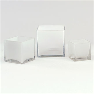 Cube Glass Vase 5x5x5 - White