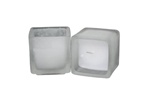 Square Frosted Votive with Candle (Case of 24)