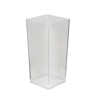 10" OASIS Taper Square Vase, Clear