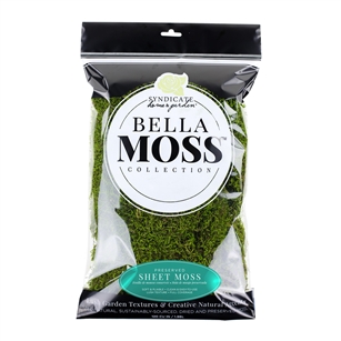 BELLA MOSS PRESERVED SHEET MOSS, 120 CU IN BAG, 12/CASE