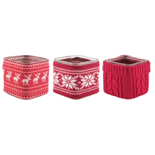 5" x 5" x 5" Square, Winter Sweater Asst.,  Pack Size: 12