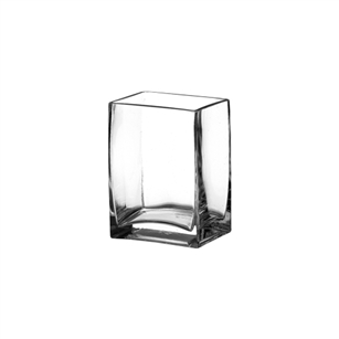 4"x3" x 5 1/2" Rectangle Vase, Crystal,  Pack Size: 6