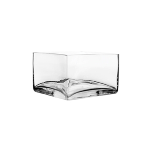 6 1/4" x 6 1/4" x 4" Square, Crystal,  Pack Size: 6