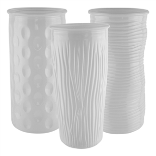 9 3/4" Rose Vase Assortment, White,  Pack Size: 12