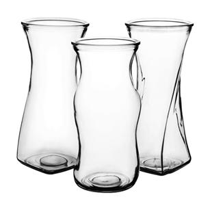 9 3/4" Rose Vase Assortment, Crystal,  Pack Size: 12