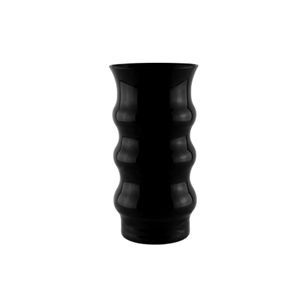 6 3/8" Groovy Vase, Black,  Pack Size: 12