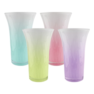 8" Optic Trumpet Vase, Cottage Lane Ombre Asst.,  Pack Size: 12