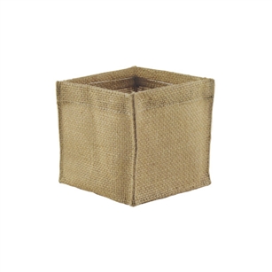 4" Square Burlap w/H Liner, Natural Burlap,  Pack Size: 24