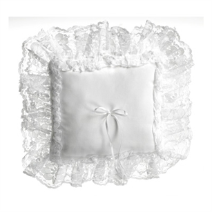 Square Pillow, White Lace w/ Green Pkg,  Pack Size: 12