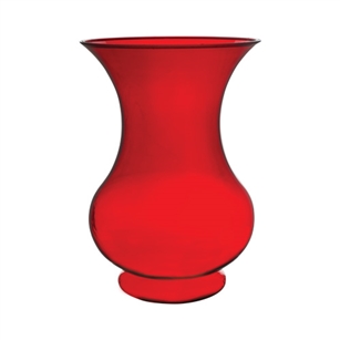 8 1/2" Pedestal Vase, Ruby,  Pack Size: 12