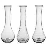 9" Bud Vase Asst, Crystal,  Pack Size: 18