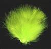 Strung Turkey Marabou 3-4" Dyed Fluorescent Chartreuse - Per 1/2 lb