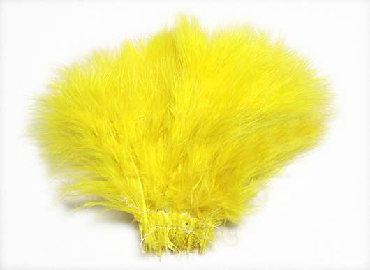 Strung Turkey Marabou 4-5" Dyed Lemon Yellow - Per 1/2 lb