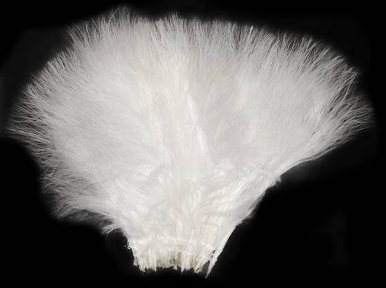 Strung Turkey Marabou 6-7" Bleached White - Per 1/2 lb