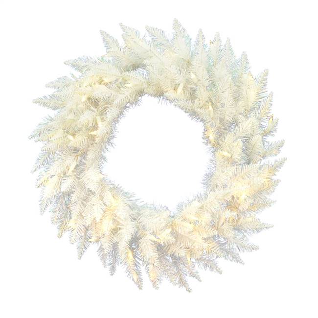 48" Sparkle White Wreath 200LED Wht