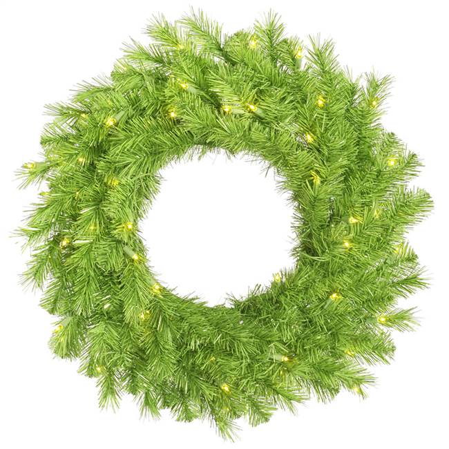 48" Lime/Green Tinsel Wreath 100Lime