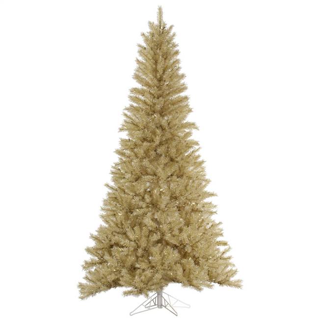 10' x 63" White/Gold Tinsel Tree 2195T