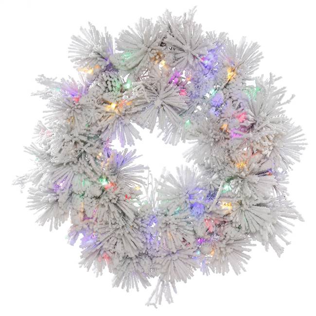 36" Flk Alberta Wreath w/Cone 100LED Mul