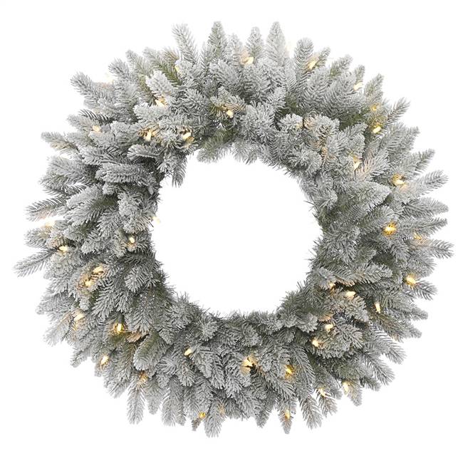 36" Frosted Sable Wreath Dura-lit 100CL