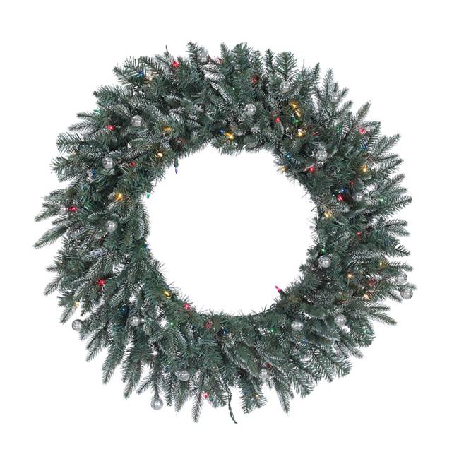 36" Crystal Balsam Wreath 100MU DuraLit