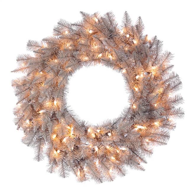 36" Platinum Fir Wreath DuraLit 150CL