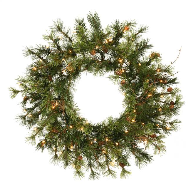 36" Mixed Country Wreath 100WmWhtLED