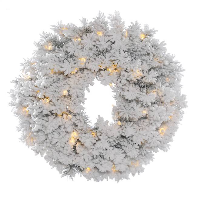 48" Flocked Alaskan Wreath Dura-Lit 150C