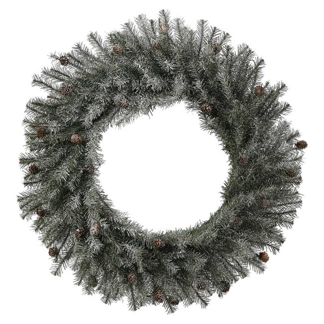 30" Frosted Pistol Pine Wreath 350T