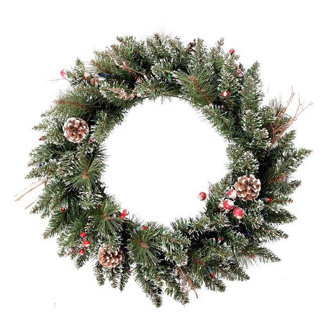 30" Snow Tip /Berry Wreath LED 50MU