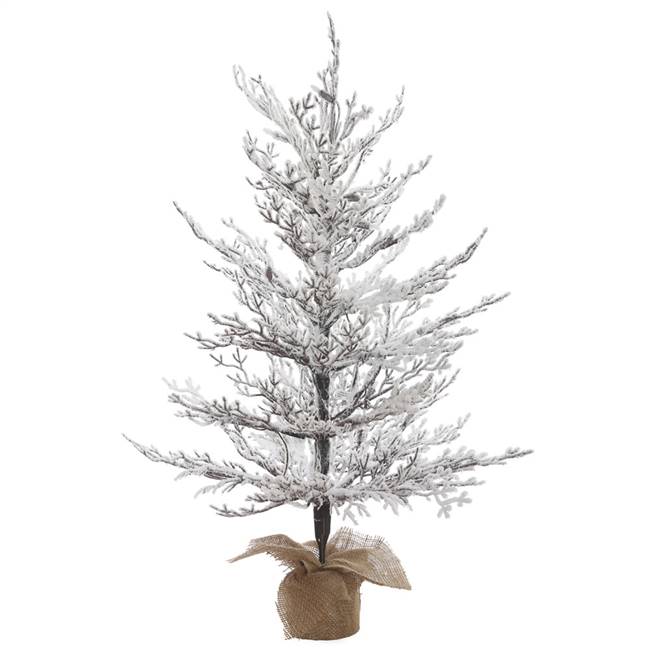 4' x 30" Flocked Winter Twig Pine 127T