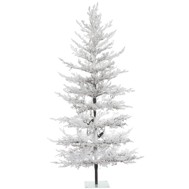 5' x 32" Flocked Winter Twig Pine 195T